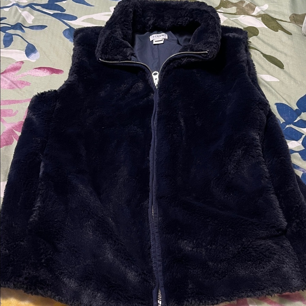 J. Crew Navy Plush Vest New